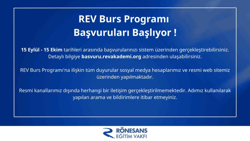 Rönesans Eğitim Vakfı duyurusu